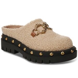 New Circus NY by Sam Edelman Annie Shearling Slip-On Studded Lug Sole Clogs